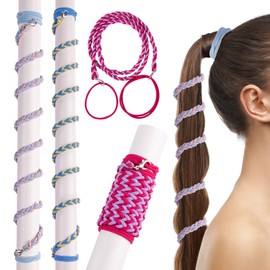 Framendino, 3 Pack Colorful Ponytail Holders Elastic Hair Ties Scrunchies for Long Thick Curly Thin Fine (25", Colors)