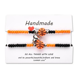 Matching Bracelets for Best Friend Basketball Lovers Graduation Birthday Gifts Basketball Accessories for Women Men Sport Players Team Friendship Bracelets
