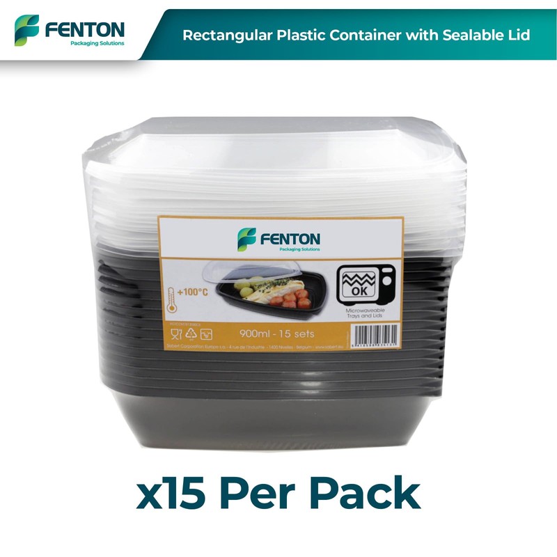 Fenton Packaging 15 X Microwavable Meal Prep Food Storage Containers