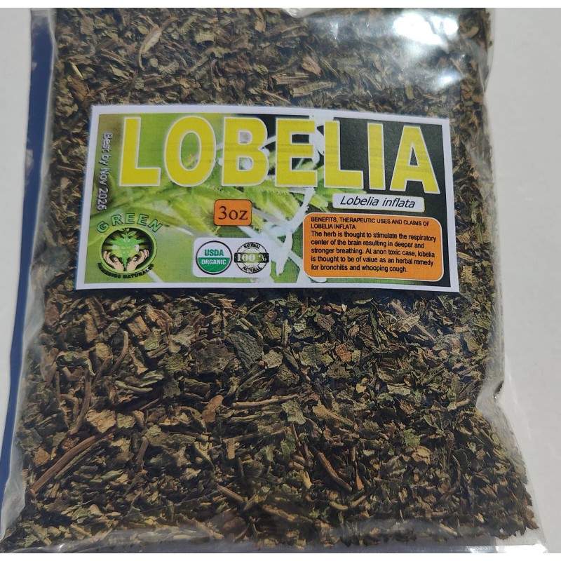 Green Remedios Lobelia, lobelia leaf, Lobelia inflata, lobelia herb, Hierba