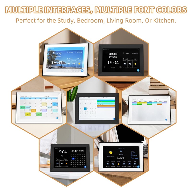 YUYIALARM WiFi Digital Calendar Clock, Smart Touchscreen Electronic 2026 Calendar