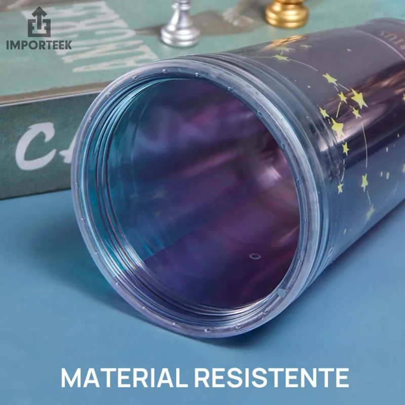 Importeek Termo Vaso Popote Astronauta Signo Zodiacal Capricornio