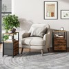 TUTOTAK End Table with Charging Station, Side Table with 2