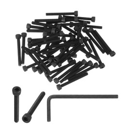 PATIKIL M4 x 35mm Hex Socket Head Screws Cap Bolt, 50 Pack 12.9 Grade Carbon Steel Hexagon Socket Screw Hex Socket Drive Machine with Wrenches, Black