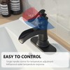BATHLAVISH Matte Black Waterfall Bathroom Faucet, Single Handle Bathroom Sink