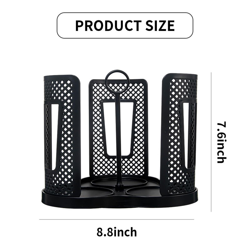 Chris.W Cup Dispenser, Rotatable Coffee Cup Dispenser with 3 Compartments
