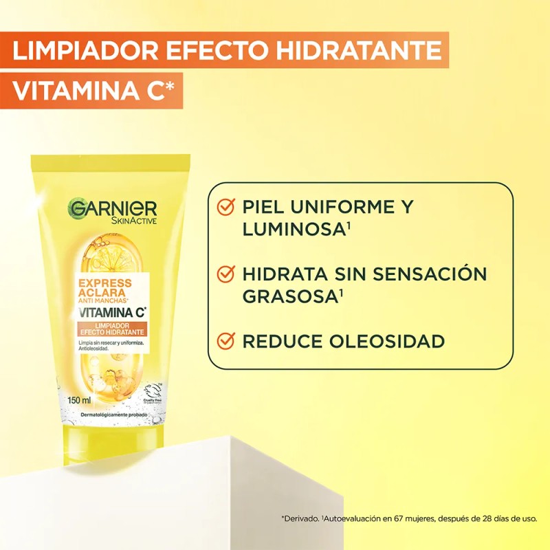 Garnier Skin Active Gel Limpiador Facial Vitamina Piel Mixta 150g