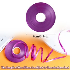 Zolunu Rose Red Shiny Curling Ribbon, 2 Rolls 5mm Metallic Ribbons for Balloons String Party Shiny Metallic Ribbons for Gift Wrapping Crafting, Bows, Birthday, Christmas, Wedding Party Decorations