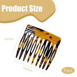 5 PCS French Hair Side Combs for Women Small Hair Combs Strong Hold Clips for Women Bun Decorative French Twist Hair Styling Accessories