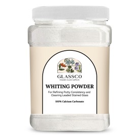 Whiting Powder for Stained Glass | Fine, 100% Calcium Carbonate | Removes Glazing Oils, Flux & Excess Putty, Polishes Lead Came | for Cementing & Clean-Up of Stained & Leaded Glass, 16oz