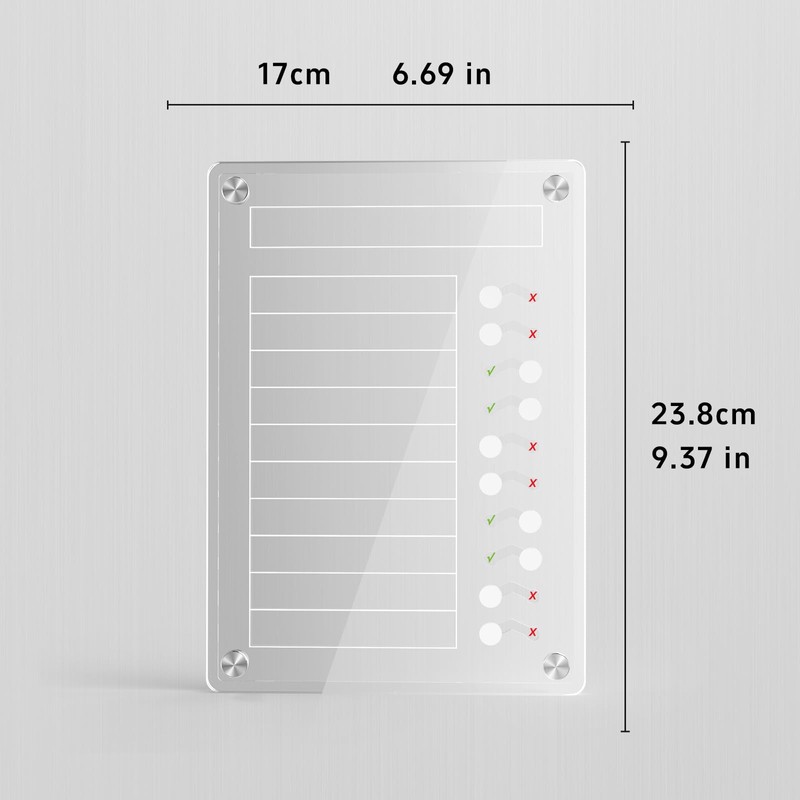 NiHome Acrylic Magnetic to Do List Planning Board with Sliders