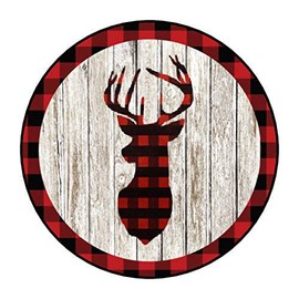 Buffalo plaid deer christmas envelope seals, stickers, labels, tags, Peel and stick