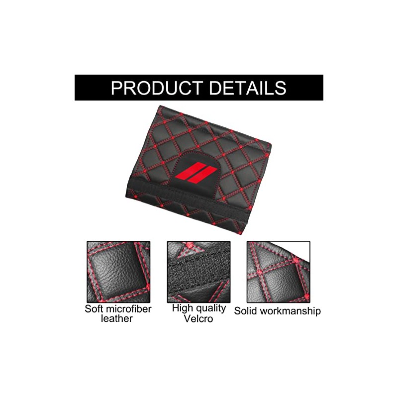 YOSRTER Soft Microfiber Leather Seat Belt Pad with Red Trim