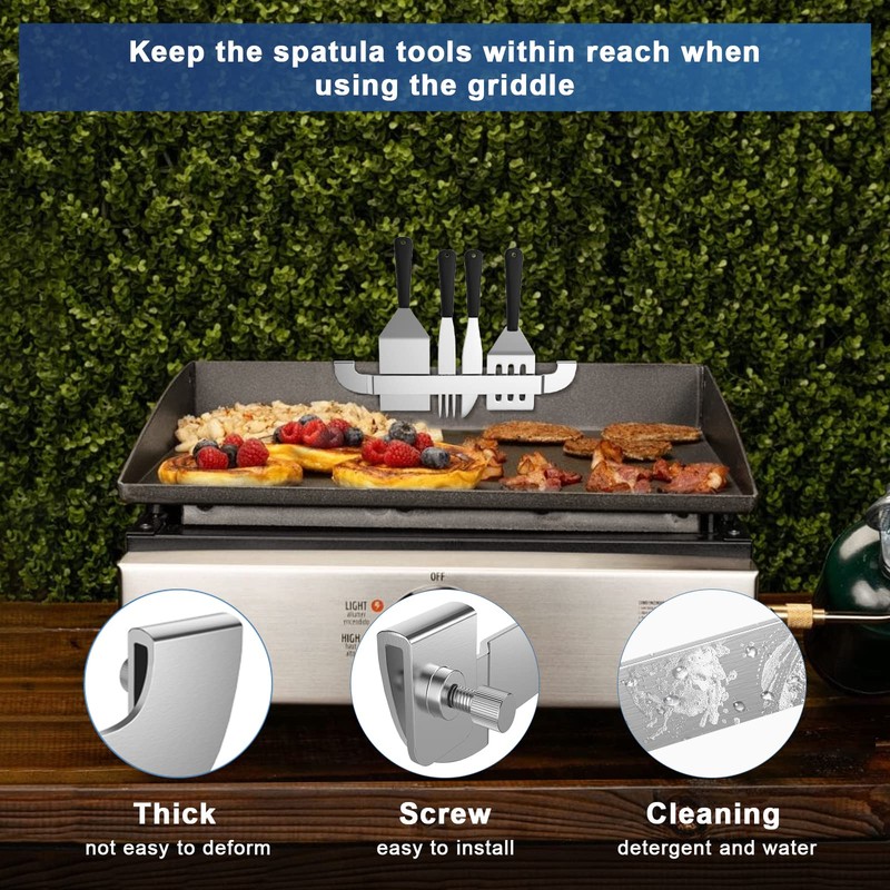 2 Pack Griddle Spatula Holder, 10 Inch Stainless Steel Barbecue
