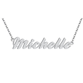 Stainless Steel Silver Michelle Name Necklace Nameplate Charm Necklaces Womens Mom Birthday Valentine Jewelry