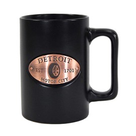 Americaware 15 oz Black Matte Detroit Copper Medallion Mug