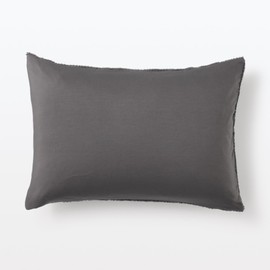 MUJI 84274718 Recycled Polyester Pique Knit Warm Fiber Pillow Cover Dark Gray for 16.9 x 24.8 inches (43 x 63 cm)