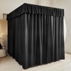 AIKASY Black Thickened Bed Canopy Curtains - Elegant Bedroom Decor