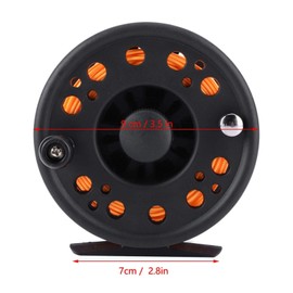 Kuuleyn Fly Reel, GLA7/8 5/6 Plastic Fly Fishing Reel Wheel with Line Left/Right Hand Hand-Changed Wheel Fisher Accessory(Orange)