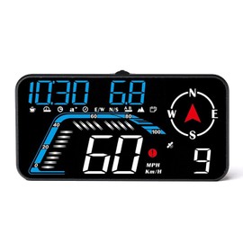 Lyaciomn G12 HUD -Up Display GPS Car Display Speeding Alarm Driving Speed Universal Black Easy Install
