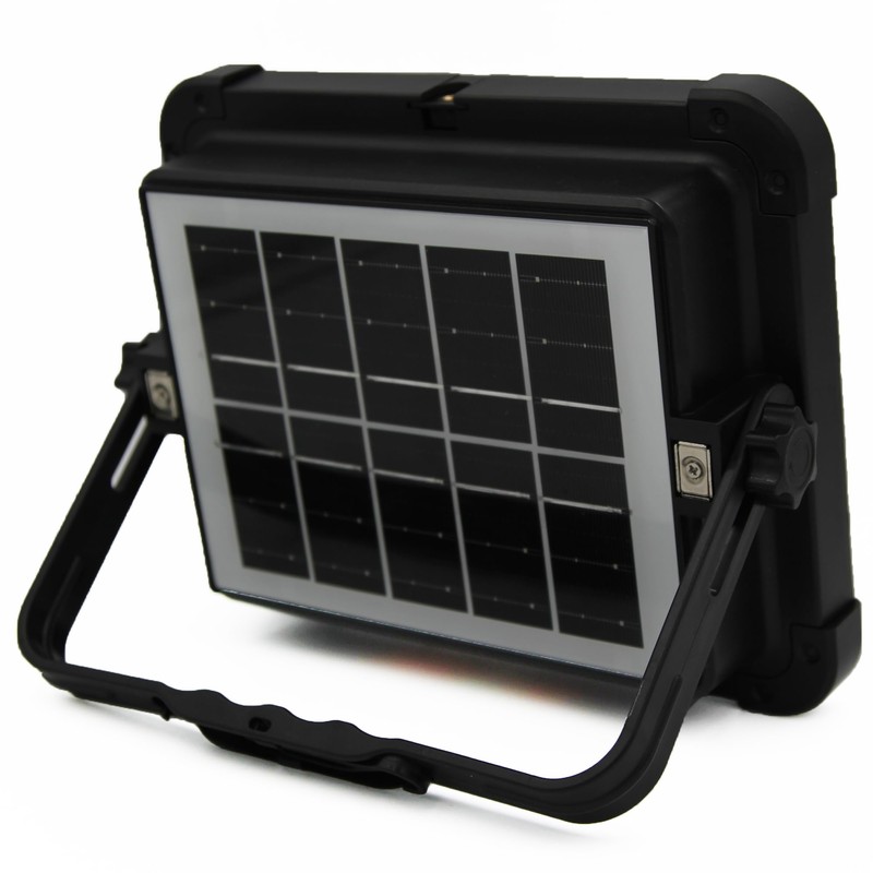 Wideskall 100W Portable Rechargable Solar Panel LED Work Light with