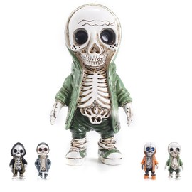 NEWUEINCN Cool Skeleton Figurines, Skeleton Decor-Fun, and Unique CuteSkeleton Ornaments Decor Collectibles for Statue Collectors and Lovers for Home Office Desk Decorations