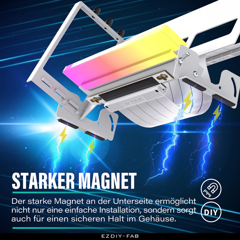 EZDIY-FAB PCIe 4.0 GPU Holder with ARGB LED Module, Multi-Angle