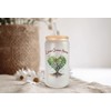 Mugzan Love Grows Here Frosted Glass Can W/ Bamboo Lid