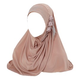 PURFUN Women Flowers Tassels Muslim Hijab Soft Breathable Turban Head Scarf Teens Young Girls Anti-UV Arabian Islamic Ramadan Headscarf Eid Headwrap Hair Loss Caps Beanie Headwear