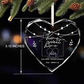 Svnntaa House Warming Gifts New Home - New Home Ornament 2025 - Housewarming Gifts for First House, Housewarming Gift Ideas for Couple - Home Ornaments for Home, Newhouse Owners Ideas - Glass Ornament