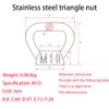 6Pcs 304 Stainless Steel Eye Nut M10 Ring Triangle Shape