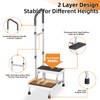 2 Step Stool with Handle & Non-Skid Platform, Adjustable Handrail