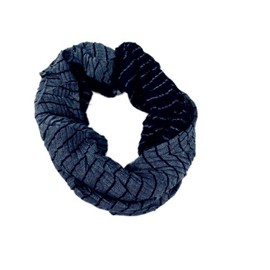 Cozzy Land Striped Scarf-Black-23.5 inches wide x 78 inches long