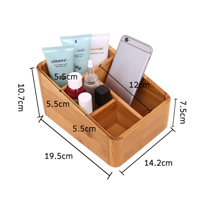 Holzsammlung Desk Organiser Multifunctional Bamboo Storage Boxes Office Box with