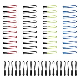 NZII Zipper Pulls 60PCS 4Colors,Upgraded Zipper Pull,Premium Zipper Pull Replacement,Zipper Tab Tags Cord Extension Fixer for Fanny Pack, Luggage, Backpacks,Jackets,Purses,Handbags(Zipper Pulls 60PCS)