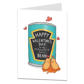 LimaLima Funny Valentines Day Card Humorous You Are My Favourite Human Bean Design Perfect For Husband Wife Boyfriend Girlfriend