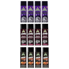 Set of 4 GX-3 Plastic Restorer, 4 Magic Touch & 4 Untouchable Wet Tire Shine Cristal Products