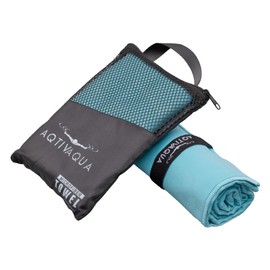AqtivAqua Quick Dry Towel - Lightweight Microfiber Travel Towel w/Bag - Fast Drying Towel Set for Camping, Beach, Pool, Gym, Backpacking, Sports, Yoga & Swim Use, Hiking (Blue, M:24"x40")