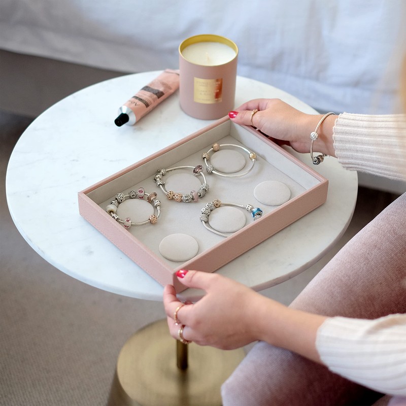 Stackers Blush Pink Classic Medium Jewellery Box 6 Padded Charm