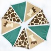 Jungle Safari1st Birthday Pennant Banner Flag Sage Green Giraffe Printed