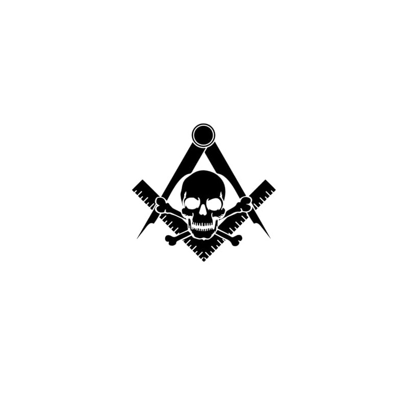 Widow's Son Square & Compass Masonic Vinyl Decal - [Black][6