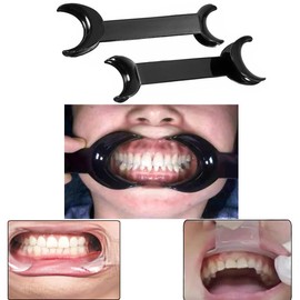 Dental Intraoral Cheek Lip Retractor T-Shape Lip Opener Cheek Retractors 4 Large Size+4 Small Size Double Head Oral Care Tools(Black)