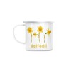 Fabulous Emaillierter Metallbecher 284ml Narzisse Blumen Minimalistisch Schick Garten Liebe