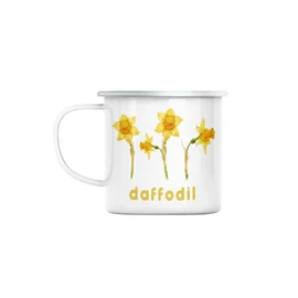 Fabulous Emaillierter Metallbecher 284ml Narzisse Blumen Minimalistisch Schick Garten Liebe