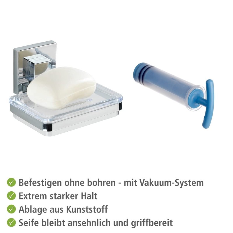WENKO Vacuum-Loc® Seifenablage Quadro Edelstahl