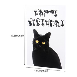 Black Cat Birthday Card, Cute Birthday Card for Cat Lover, Funny Happy Birthday Card Cat with Envelope for Her or Him