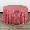 YOUR CHAIR COVERS - 120 inch Round Satin Tablecloth Red/White