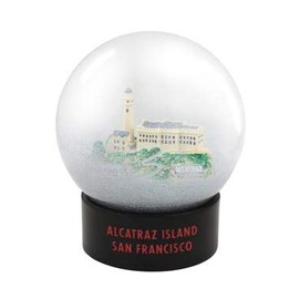 Alcatraz Prison Jail Fog Snow Globe