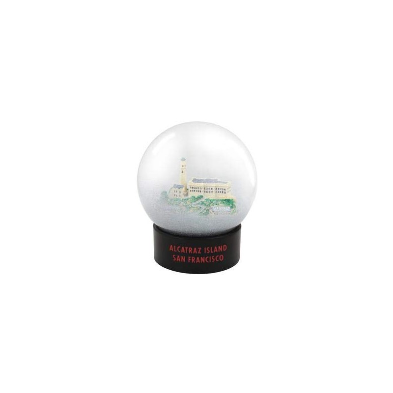 Alcatraz Prison Jail Fog Snow Globe