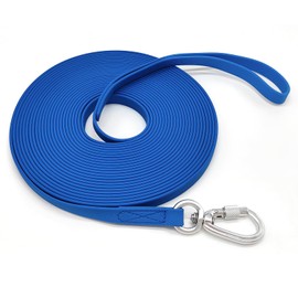 ZALER Long Dog Leash Waterproof Training Leashes 50ft 30ft 20ft 15ft 10ft 6ft, Odor Proof Recall Long Line Lead with Aviation Aluminum Carabiner Clip for Small, Medium, Large Dogs (50FT, Blue)